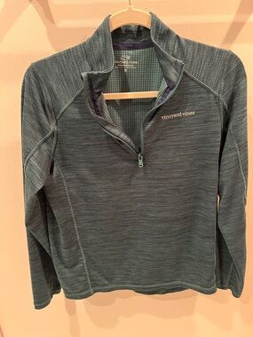 Vineyard Vines Men's Heathered Slate Quarter-Zip Pullover